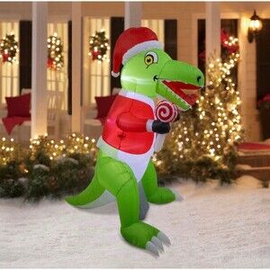 6ft Dinosaur Eating Candy Holiday Airblown Inflatable
